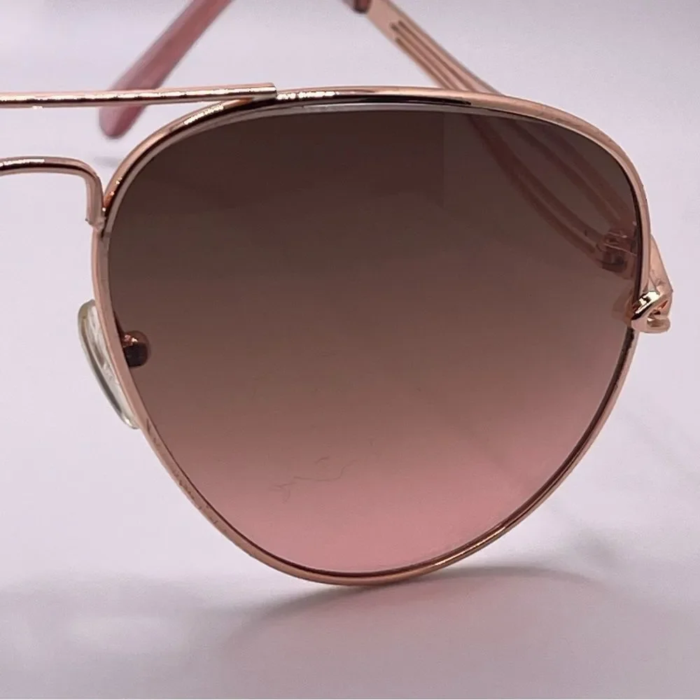 Oversized Rose Gold Frame Aviators with Brown to Pink Variated Lens